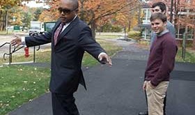 Daymond John on Skateboard