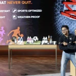 BRCĒ founders Tanvi Gadamsetti and Madhav Aggarwal pitching untie-resistant shoelaces on Shark Tank Season 17