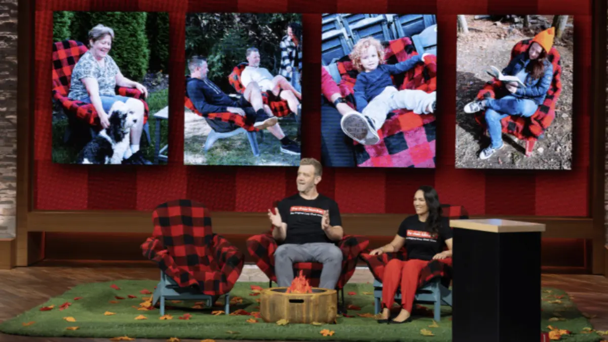 The Chair Blanket on Shark Tank (Image Credit: ABC)